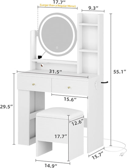 Glam Vanity Desk with Mirror
