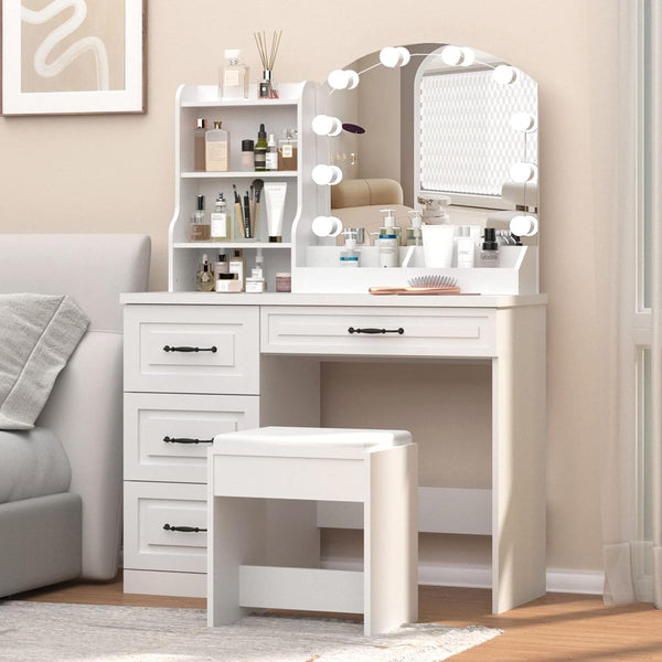 Elegant Vanity Desk with Lights