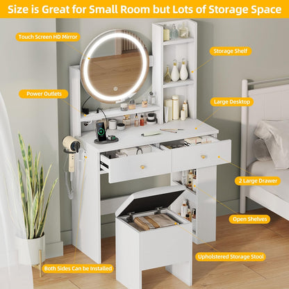 Glam Vanity Desk with Mirror